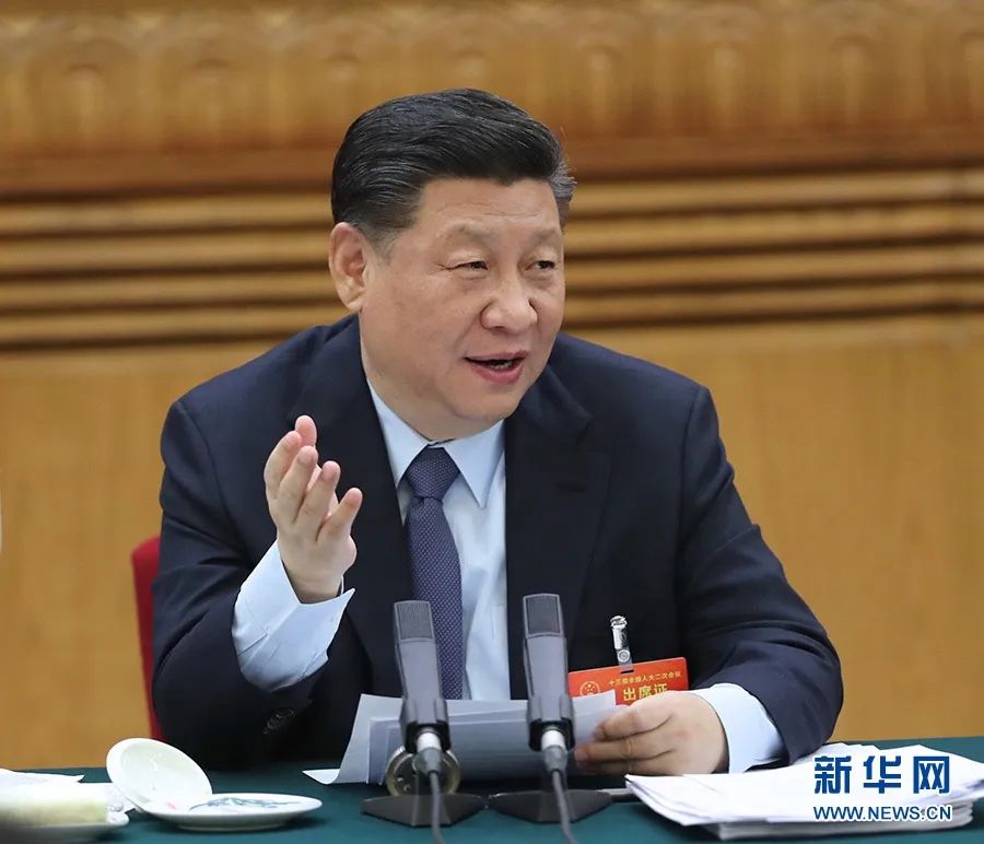 2019年3月7日，習(xí)近平參加十三屆全國人大二次會議甘肅代表團(tuán)的審議。新華社記者 鞠鵬 攝